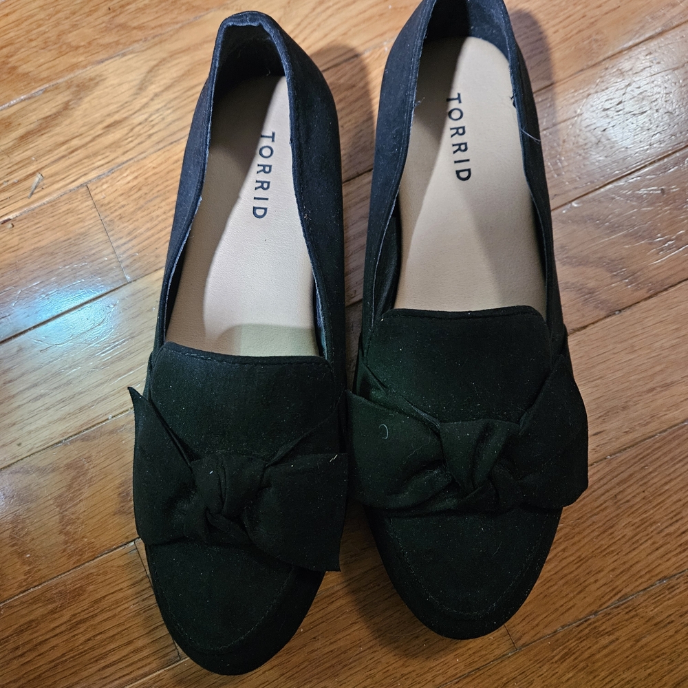Torrid Black Bow Loafers for Women 8.5
